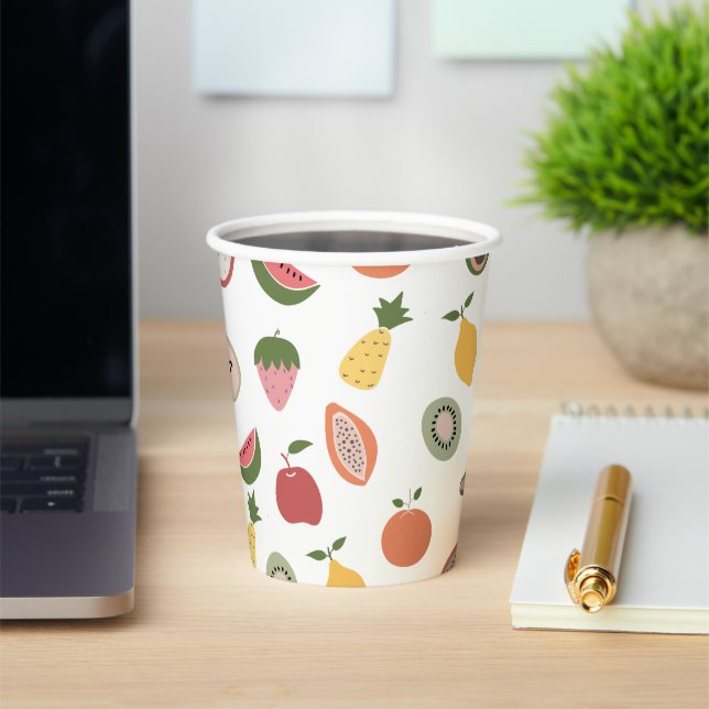 Rustic Fruits Pattern Paper Cups (Insitu)