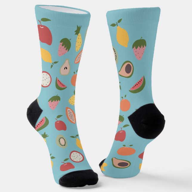 Rustic Fruits Pattern Socks (Angled)