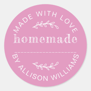 Rustic Fuchsia Pink Homemade Baked Goods Classic Round Sticker
