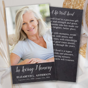 Rustic Funeral Memorial Photo Sympathy Prayer Card