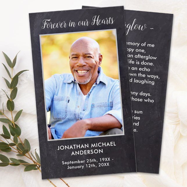 Rustic Funeral Memorial Photo Sympathy Prayer Card (Creator Uploaded)