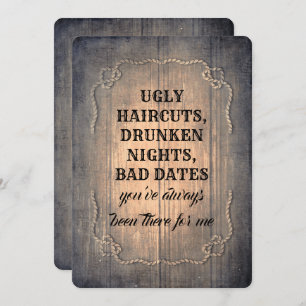 Rustic Funny Bridesmaid / Maid of Honour Proposal Invitation