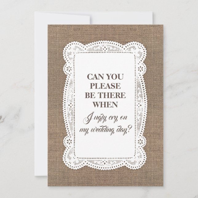 Rustic Funny Bridesmaid / Maid of Honour Proposal Invitation (Front)