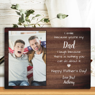 Rustic Funny Dad Poem Custom Photo Father's Day Plaque