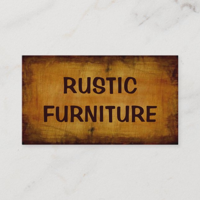 Rustic Furniture Maker Business Card (Front)