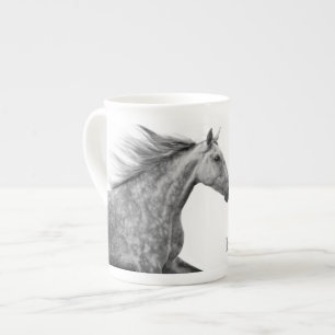 Rustic Galloping Andalusian Horse Bone China Mug