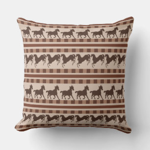 Rustic Galloping Horse Pattern Cushion