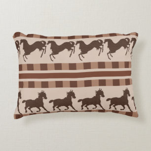 Rustic Galloping Horse Pattern Decorative Cushion