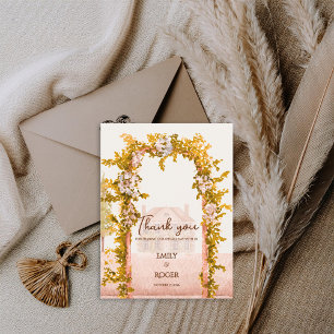 Rustic Garden Arch Countryside Wedding Thank You Postcard