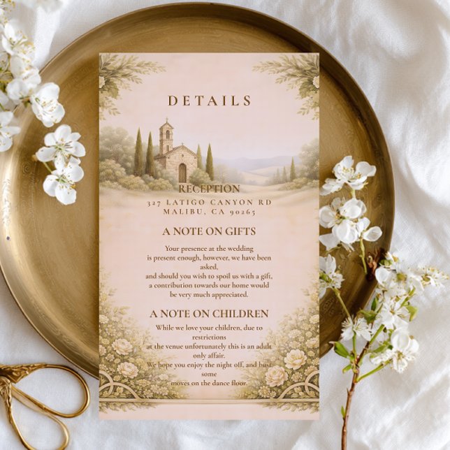 Rustic Garden Chapel Countryside Wedding Enclosure Card (Creator Uploaded)