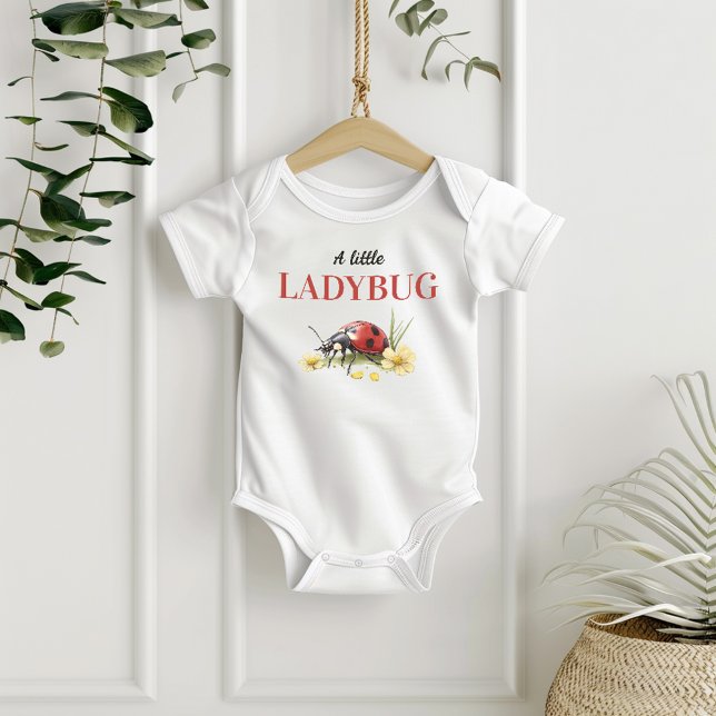Rustic Garden Daisy Little Ladybug Baby Shower Bodysuit (Creator Uploaded)