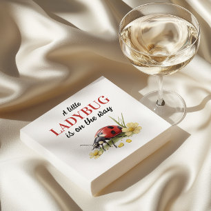 Rustic Garden Daisy Little Ladybug Baby Shower Napkin