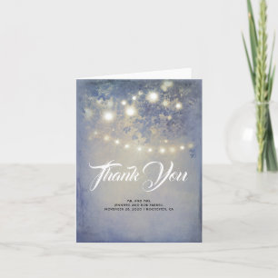 Rustic Garden Dusty Blue Wedding Thank You Card