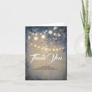 Rustic Garden Evening Lights Wedding Thank You Card