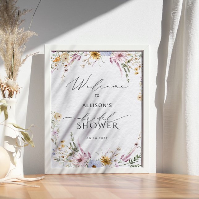 Rustic Garden Flowers Bridal Shower Welcome Poster (Creator Uploaded)