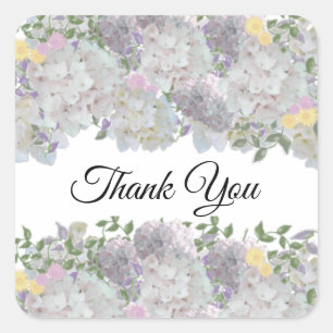 Rustic Garden Flowers Thank You Round Sticker