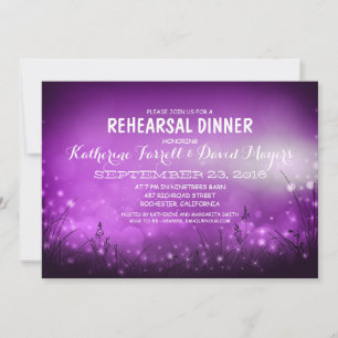 Rustic Garden Lights Romantic Rehearsal Dinner Invitation