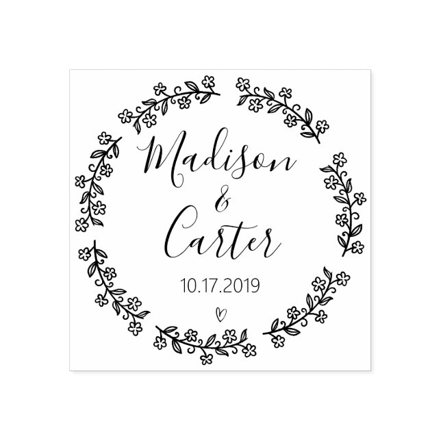Rustic Garden Save the date logo Self-inking stamp (Imprint)