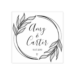 Rustic Garden Save the date logo Self-inking stamp