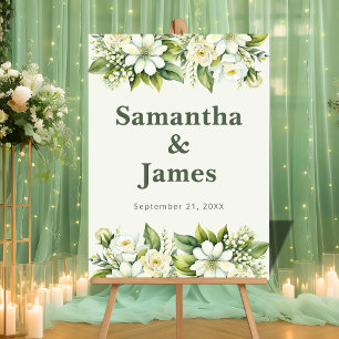 Rustic Garden Welcome with Green Accents Acrylic Sign