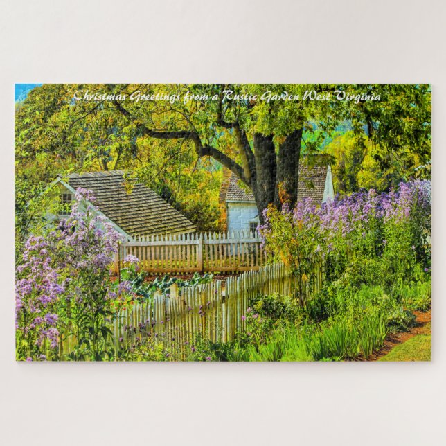 Rustic Garden West Virginia.Christmas Greetings Jigsaw Puzzle (Horizontal)