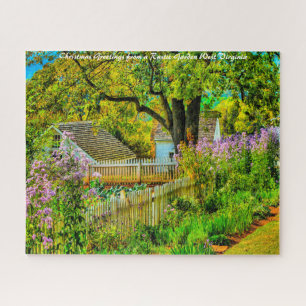 Rustic Garden West Virginia.Christmas Greetings Jigsaw Puzzle