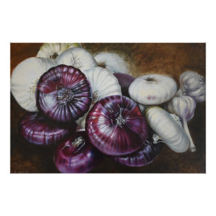 Rustic Garlic and Onion Still Life – Fine Art Photo Print