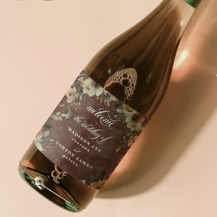 Rustic Garnet Red Cottagecore Wedding Welcome Wine Label