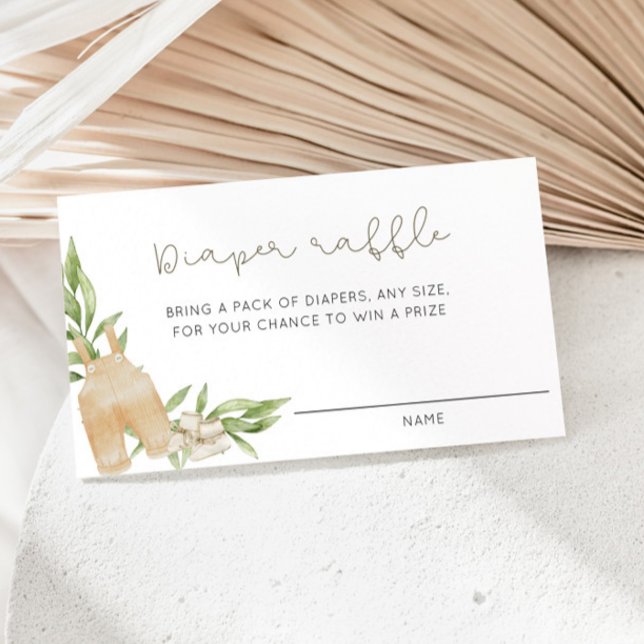 Rustic Gender Neutral Diaper Raffle Enclosure Card (Creator Uploaded)