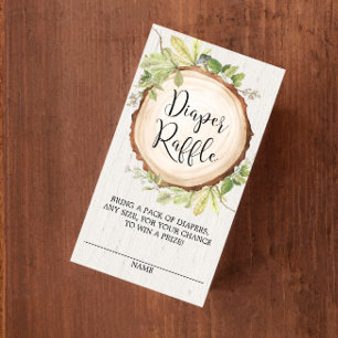 Rustic gender neutral diaper raffle enclosure card
