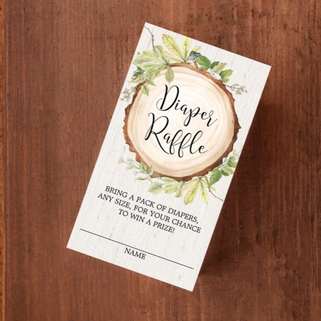 Rustic gender neutral diaper raffle enclosure card (Creator Uploaded)
