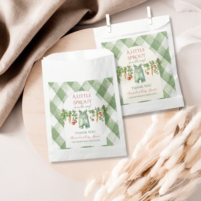 Rustic Gender Neutral Little Sprout Baby Shower Favour Bag (Creator Uploaded)