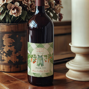 Rustic Gender Neutral Little Sprout Baby Shower Wine Label