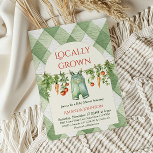 Rustic Gender Neutral Locally Grown Baby Shower Invitation