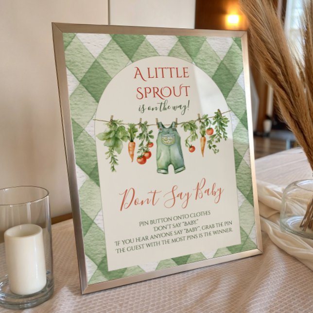 Rustic Gender Neutral Sprout Baby Shower Fun Game Poster (Creator Uploaded)