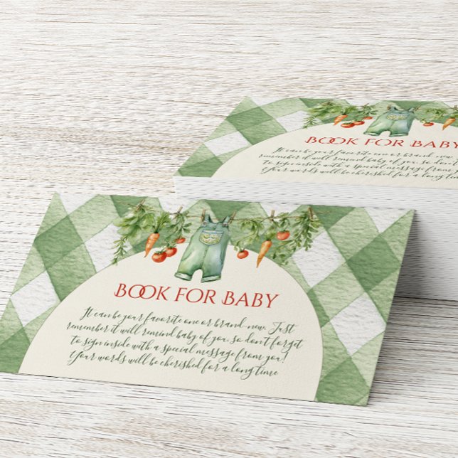 Rustic Gender Neutral Sprout Book For Baby Shower Enclosure Card (Creator Uploaded)