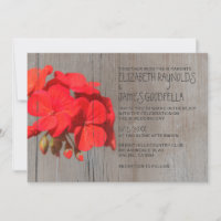 Rustic Geranium Wedding Invitations