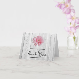 Rustic Gerber Daisy Thank You Card