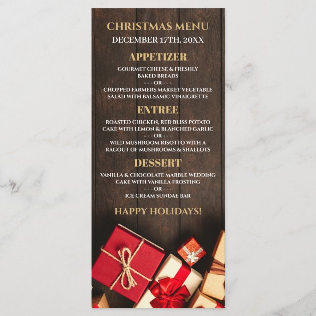 Rustic Gift Box, Christmas Menu (Front)