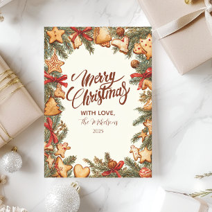 Rustic Gingerbread Christmas Holiday Card