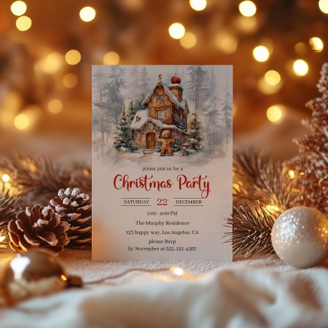 Rustic Gingerbread House Christmas Party  Invitation (Creator Uploaded)