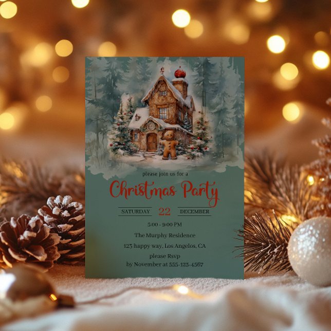 Rustic Gingerbread House Christmas Party       Invitation (Creator Uploaded)