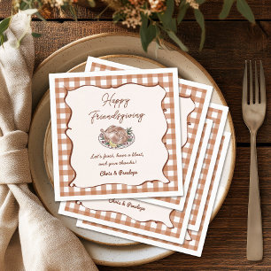 Rustic Gingham Friendsgiving Thanksgiving Dinner Napkin