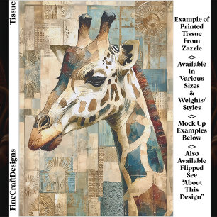 Rustic Giraffe Patchwork Background EB6L Decoupage Tissue Paper