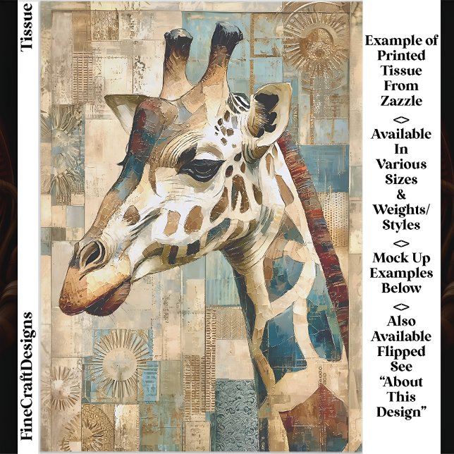 Rustic Giraffe Patchwork Background EB6L Decoupage Tissue Paper (Creator Uploaded)