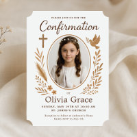 Rustic Girl Confirmation Invitation