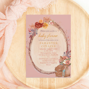 Rustic Girl Woodland Floral Baby Shower Invitation