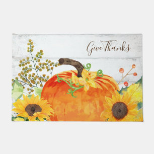 Rustic Give Thanks Fall Doormat