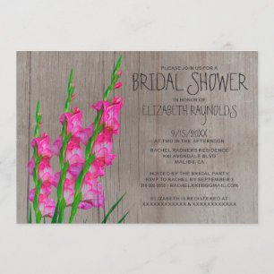 Rustic Gladiolus Bridal Shower Invitations