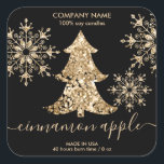 Rustic Glitter Christmas Tree Candle label<br><div class="desc">Pack your Christmas hand made candles in jars with this beautiful glitter Christmas tree labels</div>